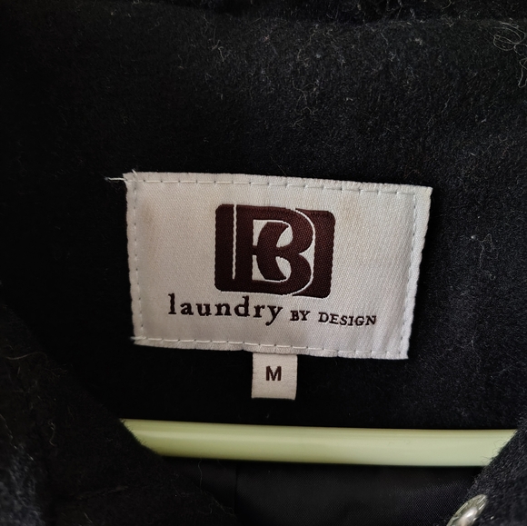 Laundry by Design Women's Medium Belted Wool Blend Coat w/ Faux Fur Hood Trim - Picture 7 of 15